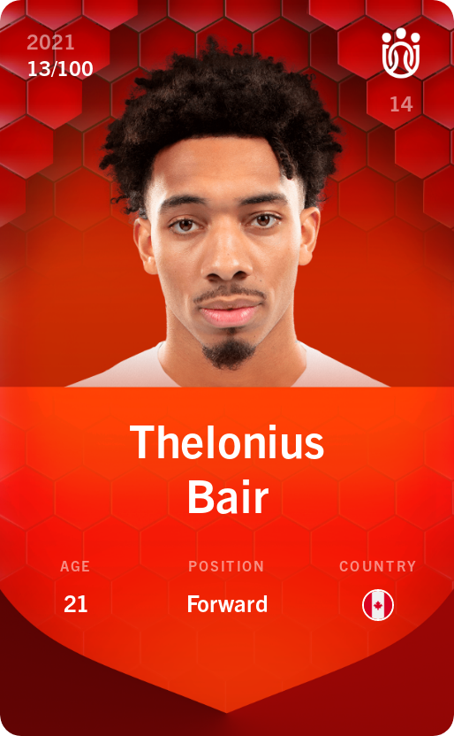 Sorare - Sorare Official - Thelonius Bair 2021-22 • Rare 13/100 - NFT # 17861191935360657669268296953902911387263317154057346545810206209551890557265