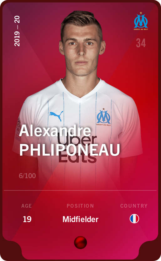 Sorare - Sorare Official - Alexandre Phliponeau 2019-20 • Rare 6/100 - NFT # 15491403205376818572380159425118602547534392161836112782082978877203887509015