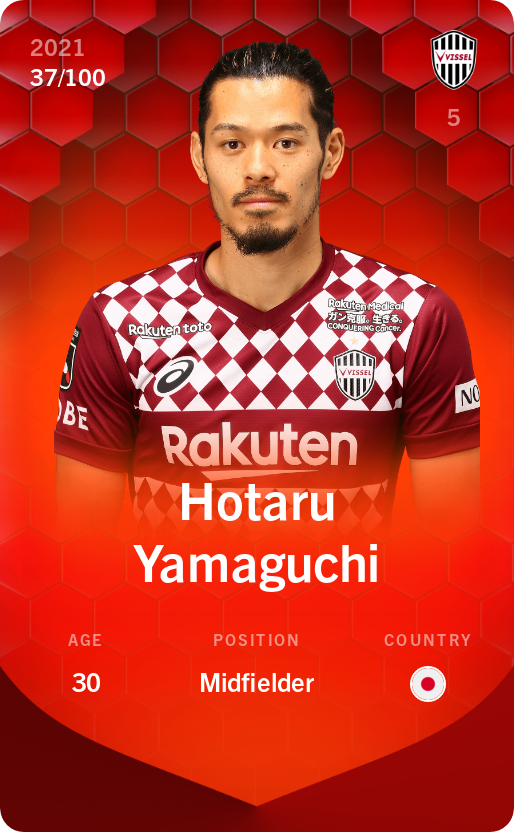 Sorare - Sorare Official - Hotaru Yamaguchi 2021-22 • Rare 37/100 - NFT # 63004637862226205673466681833072881665685810685981296943146012543737310629346