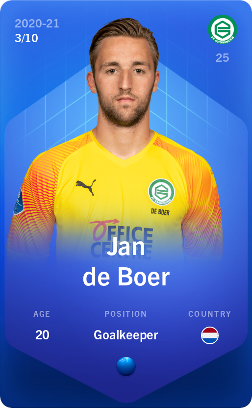 Sorare - Sorare Official - Jan de Boer 2020-21 • Super Rare 3/10 - NFT # 62314529943255793615547760614823706826414503959504261297483311624279589448265