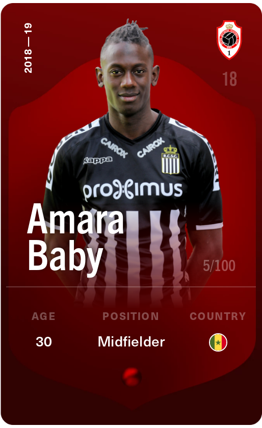 Sorare - Sorare Official - Amara Baby 2018-19 • Rare 5/100 - NFT # 13123020785336365108891545470685825462532007149266271742868070850736160197979