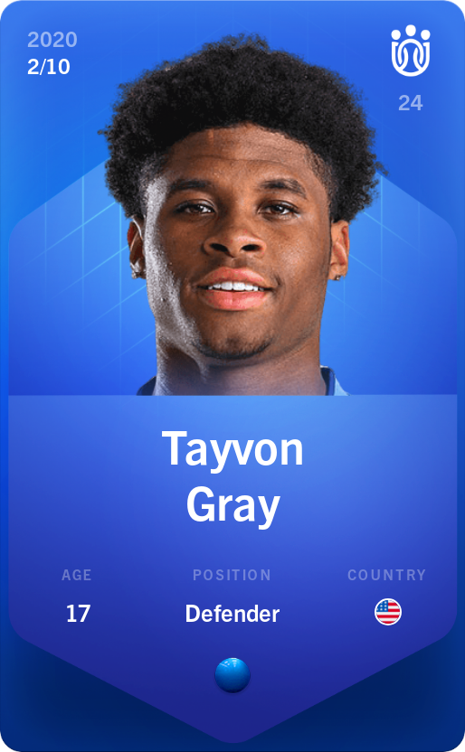 Sorare - Sorare Official - Tayvon Gray 2020-21 • Super Rare 2/10 - NFT # 71369040637952117800597521932516740604929102548809717895272109756147128507283
