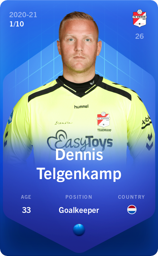 Sorare - Sorare Official - Dennis Telgenkamp 2020-21 • Super Rare 1/10 - NFT # 74285957950110310530315902607028995508200039446266174132238140914728805254823