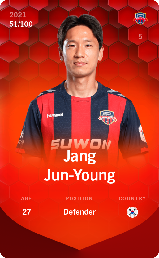 Sorare - Sorare Official - Jang Jun-Young 2021-22 • Rare 51/100 - NFT # 93753864332056675962006200322735146302323796504945525169150910502887101293545