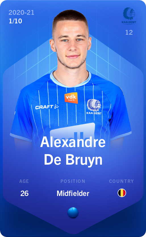 Sorare - Sorare Official - Alexandre De Bruyn 2020-21 • Super Rare 1/10 - NFT # 95479607463662849706762612728461350269152591971122099539301911664565859870932