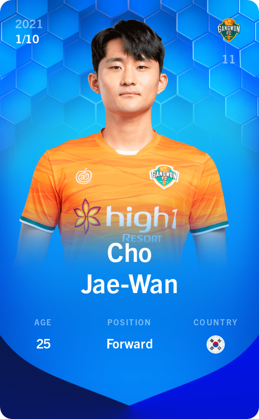 Sorare - Sorare Official - Cho Jae-Wan 2021-22 • Super Rare 1/10 - NFT # 91692794752825097720536077113781844737777095567808850419530574151784036286797