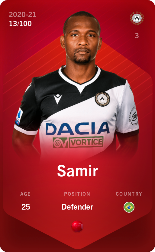 Sorare - Sorare Official - Samir  2020-21 • Rare 13/100 - NFT # 105412854306499713355616909544086721711440202013819301450993413409573769096510
