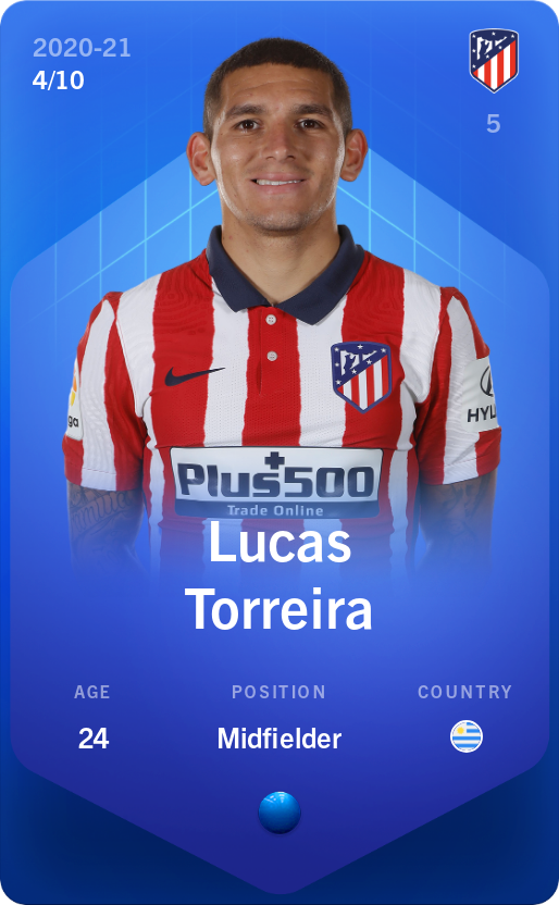 Sorare - Sorare Official - Lucas Torreira 2020-21 • Super Rare 4/10 - NFT # 60483658061545443071381746624865215635469710687455349697665086654300947490974