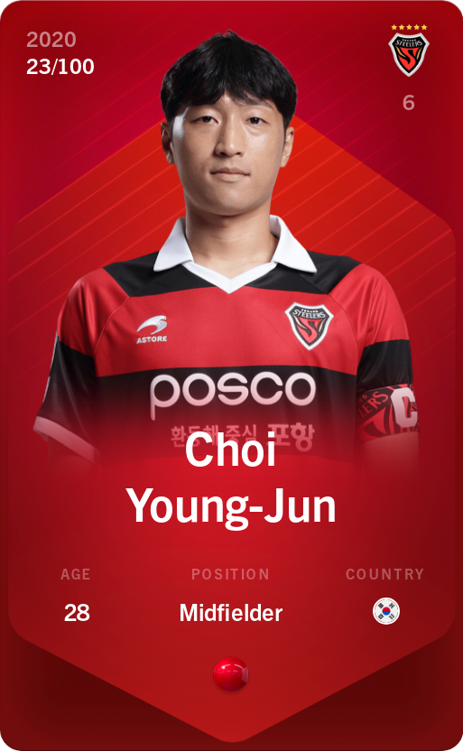 Sorare - Sorare Official - Choi Young-Jun 2020-21 • Rare 23/100 - NFT # 77569524450083237020462797556154111806766181417588687241388070636948016672819