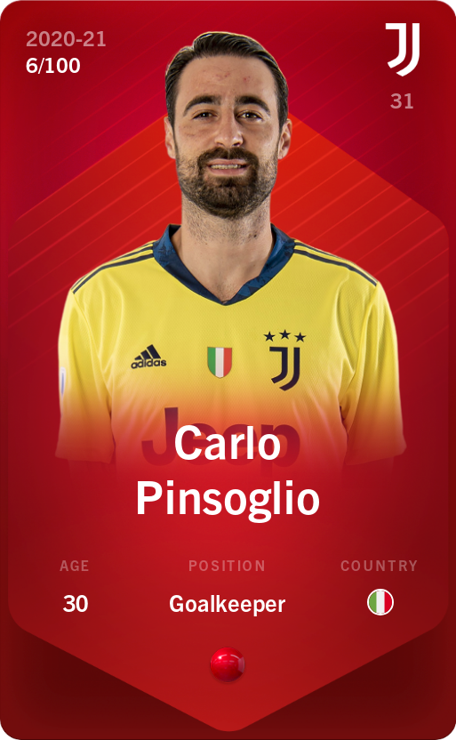 Sorare - Sorare Official - Carlo Pinsoglio 2020-21 • Rare 6/100 - NFT # 10048013640051626410576698848459302096602184510192145480998545644942898041302