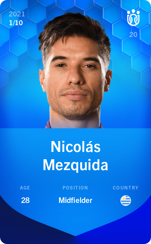 Sorare - Sorare Official - Nicolás Mezquida 2021-22 • Super Rare 1/10 - NFT # 8040358764065570914584123281298188759358509450973263184179654616263106342894