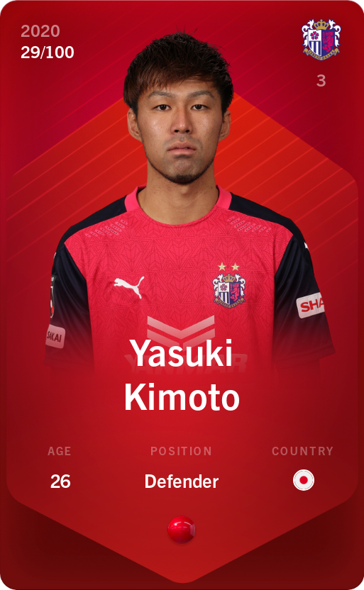 Sorare - Sorare Official - Yasuki Kimoto 2020-21 • Rare 29/100 - NFT # 15262182010398579932286206649038803817486534237955431936930124245859005911044