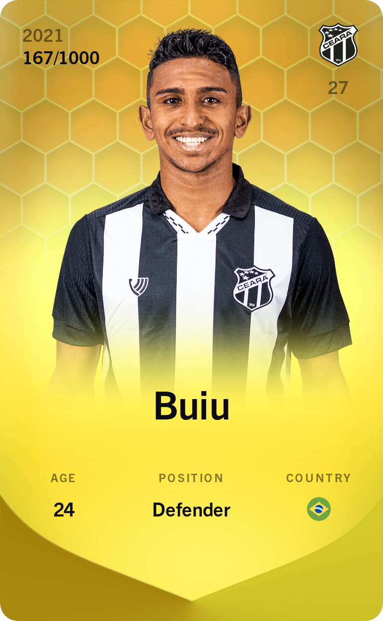 Sorare - Sorare Official - Buiu 2021-22 • Limited 167/1000 - NFT # 90875417979842161851065529647298061886646088770468097537891881352788202755707