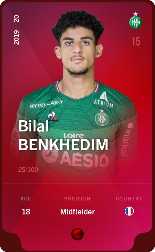 Sorare - Sorare Official - Bilal Benkhedim 2019-20 • Rare 25/100 - NFT # 5369944631425422521097694217913726956824708160078966409896635727931118548928