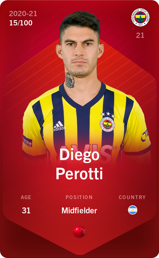 Sorare - Sorare Official - Diego Perotti 2020-21 • Rare 15/100 - NFT # 104942623116834810072612151320793363794500847525402422022383573092590078786348