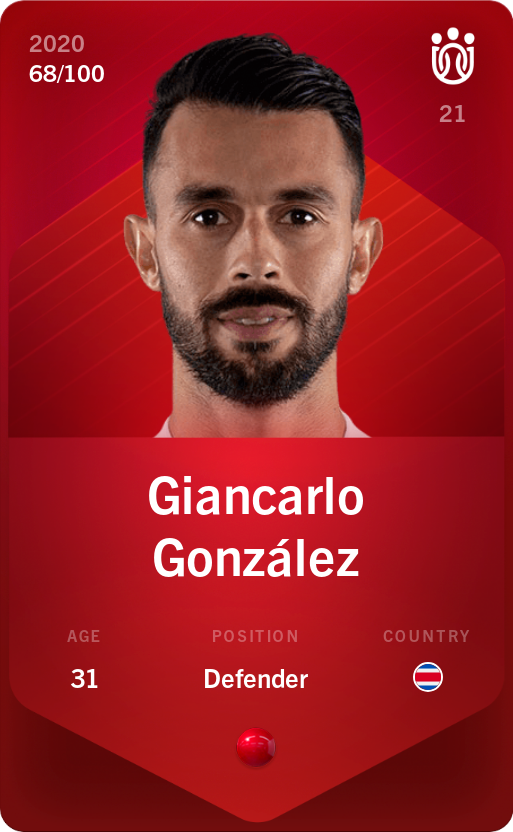 Sorare - Sorare Official - Giancarlo González 2020-21 • Rare 68/100 - NFT # 54925469989487714307136236904712287781677912443053493479371752981987157084585
