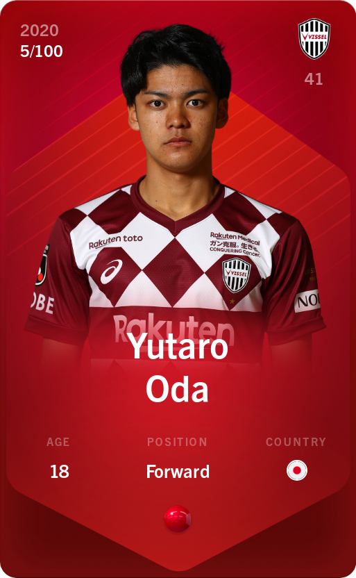 Sorare - Sorare Official - Yutaro Oda 2020-21 • Rare 5/100 - NFT # 108297564502527478817578634607001901467672973668084017586790252323522203752911