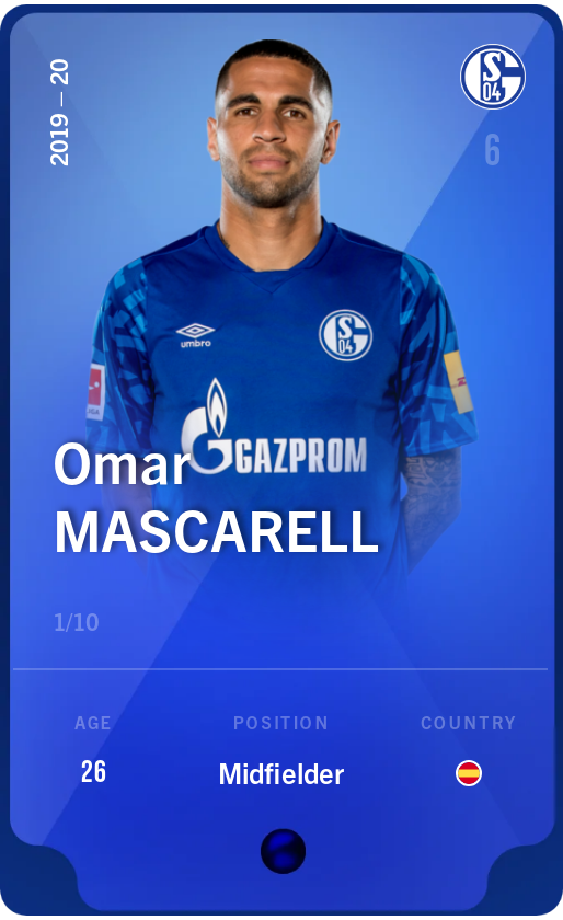 Sorare - Sorare Official - Omar Mascarell 2019-20 • Super Rare 1/10 - NFT # 82050013176819203082080912263851864585490066912807917153858873269089686046811