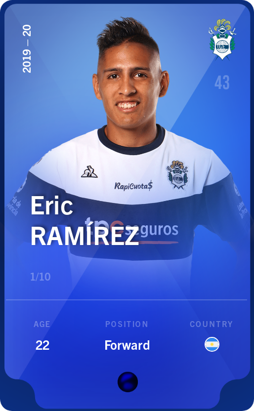 Sorare - Sorare Official - Eric Ramírez 2019-20 • Super Rare 1/10 - NFT # 16662785233653037388404122150519225374931890564548503369099584885669159031566