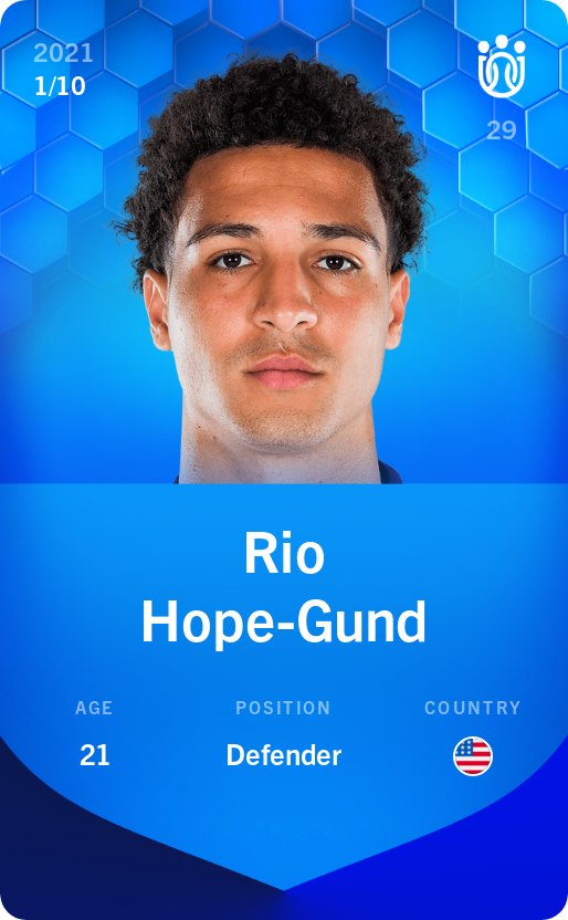 Sorare - Sorare Official - Rio Hope-Gund 2021-22 • Super Rare 1/10 - NFT # 43125312999887881765246351903793419092574036052269375461991822704703464242239