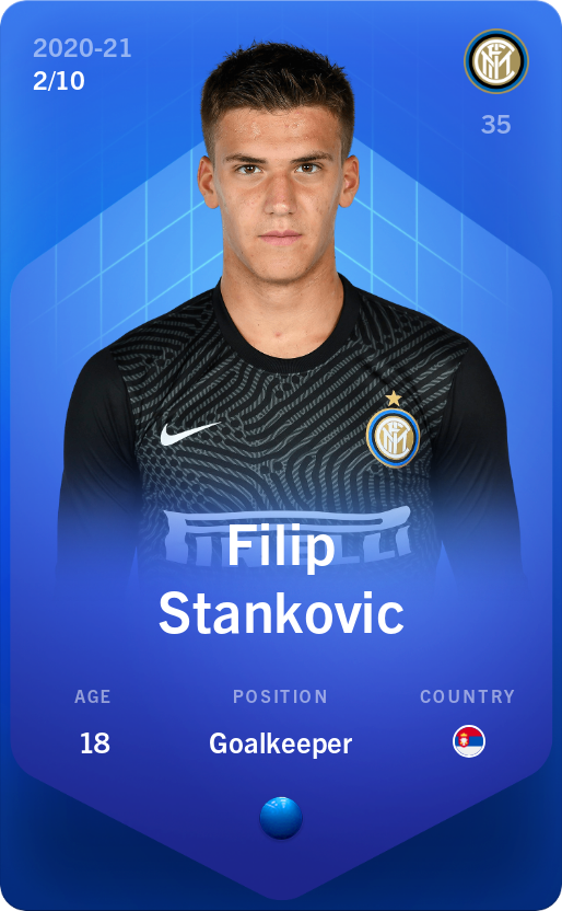Sorare - Sorare Official - Filip Stankovic 2020-21 • Super Rare 2/10 - NFT # 45086585394205433575258654872502378995841555108780793209029984332208638466938