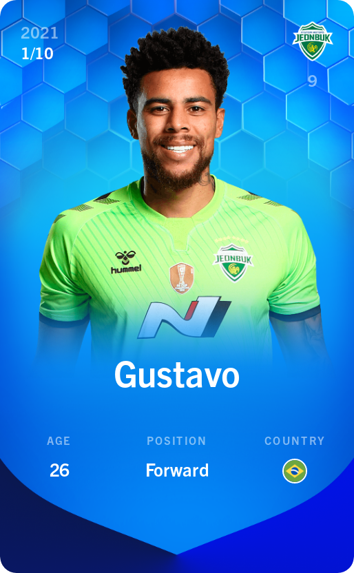 Sorare - Sorare Official - Gustavo 2021-22 • Super Rare 1/10 - NFT # 43010104594443423016099482534995894816023924687804293451663700821673242214561