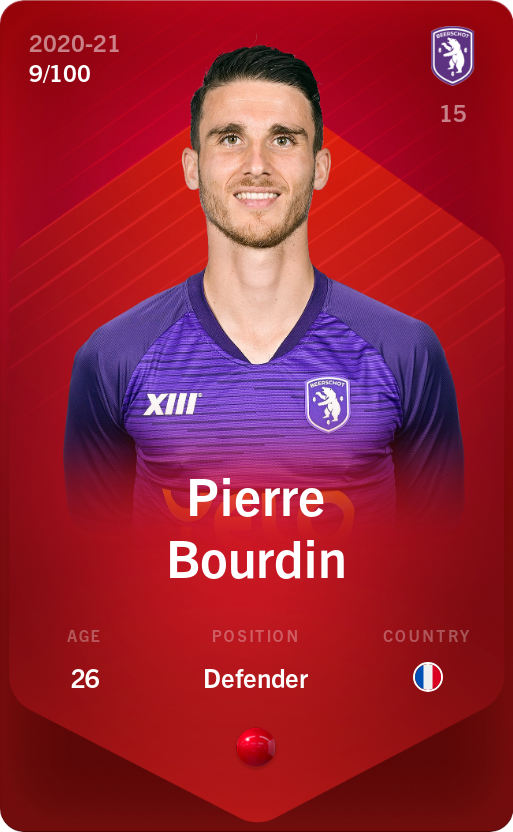 Sorare - Sorare Official - Pierre Bourdin 2020-21 • Rare 9/100 - NFT # 74052529671179694687488564559520178694118112527049645975032419352655918515986