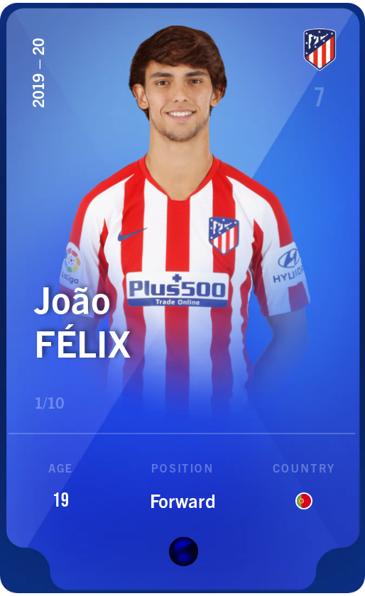 Sorare - Sorare Official - João Félix 2019-20 • Super Rare 1/10 - NFT # 38335133847905388267772180696071706600416429207737912880419943379323426657434