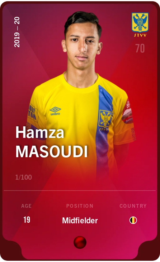 Sorare - Sorare Official - Hamza Masoudi 2019-20 • Rare 1/100 - NFT # 105182974974515414188196330742875150731710511120533364737029071287677578542083