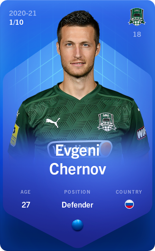 Sorare - Sorare Official - Evgeni Chernov 2020-21 • Super Rare 1/10 - NFT # 111896955218951932118606437460681324372261773384452850145349397373728294216953