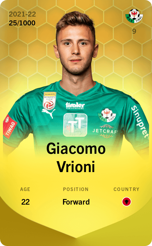 Giacomo Vrioni 2021-22 • Limited 25/1000