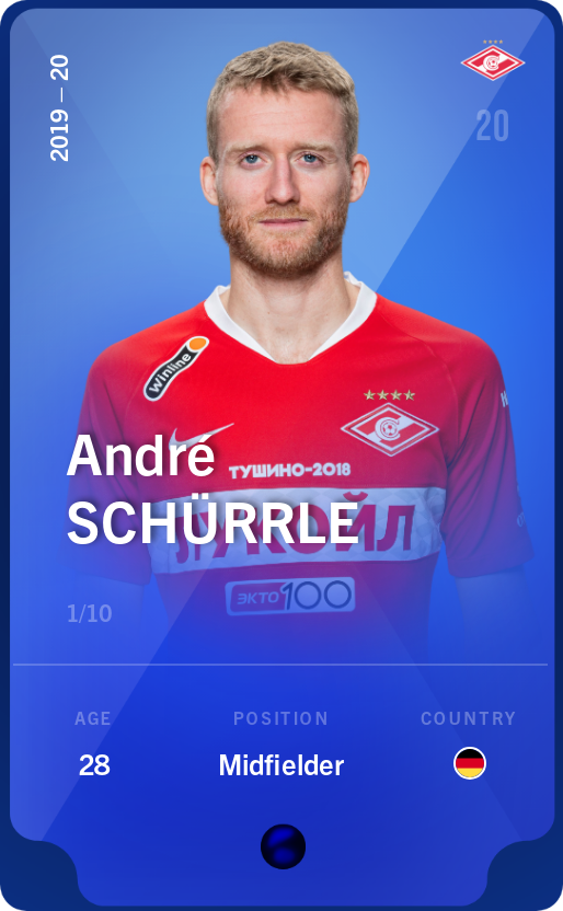 Sorare - Sorare Official - André Schürrle 2019-20 • Super Rare 1/10 - NFT # 41847708410181032294691119059576449202285085777300107885881669519003326572289