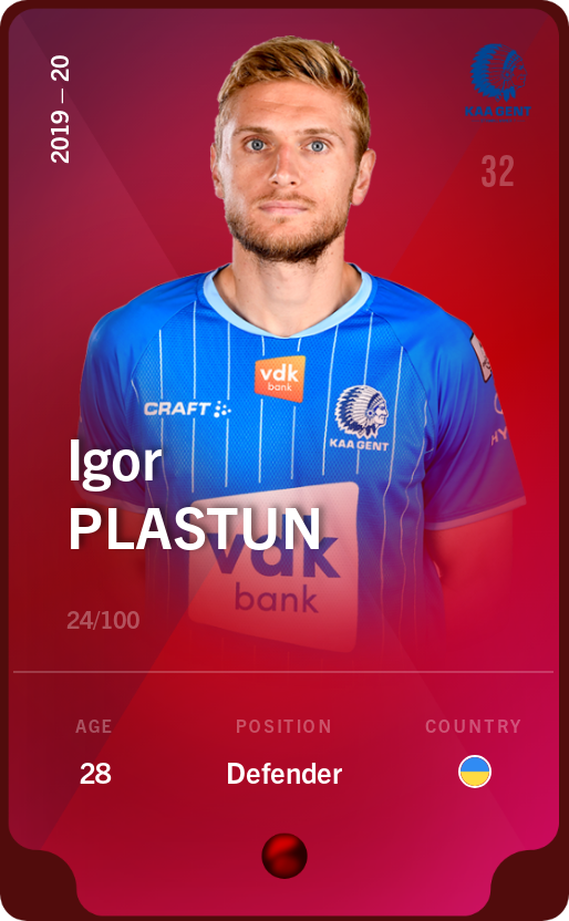 Sorare - Sorare Official - Igor Plastun 2019-20 • Rare 24/100 - NFT # 3208225114564865225595110871835335314901851169041227058931123917426708526002