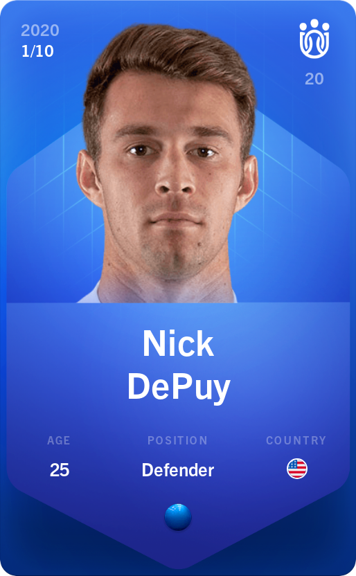 Sorare - Sorare Official - Nick DePuy 2020-21 • Super Rare 1/10 - NFT # 22452311289830951249142321420488752808467173768273635066207200428181558483839