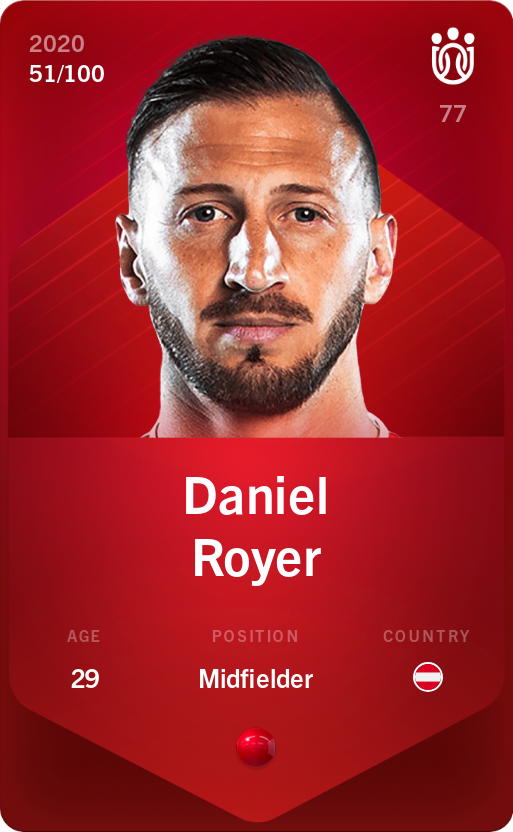 Sorare - Sorare Official - Daniel Royer 2020-21 • Rare 51/100 - NFT # 92268699346927661712760513136581030248087069936793092457097151776004251607669