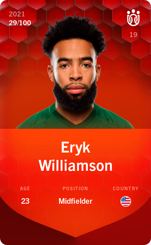 Sorare - Sorare Official - Eryk Williamson 2021-22 • Rare 29/100 - NFT # 6756093577357830534293850908136633365149246622678281021793274938955357237060