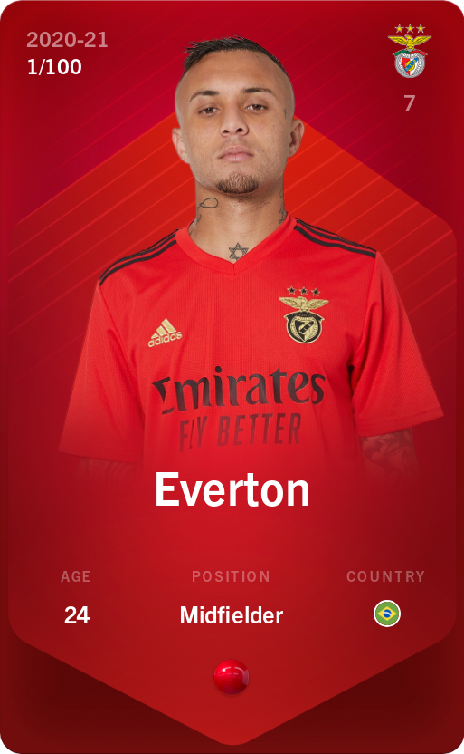 Sorare - Sorare Official - Everton 2020-21 • Rare 1/100 - NFT # 39174758751828519484698576040378445744524549534599501931289812177869834626028