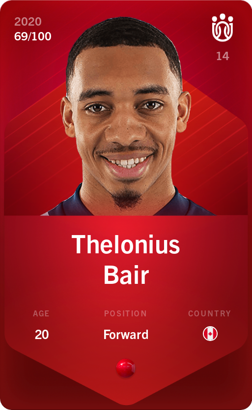 Sorare - Sorare Official - Thelonius Bair 2020-21 • Rare 69/100 - NFT # 79204463043710681103169675866261365532768858040487039685002490361989539284916