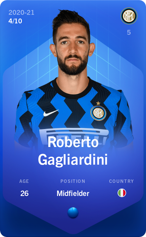 Sorare - Sorare Official - Roberto Gagliardini 2020-21 • Super Rare 4/10 - NFT # 32490505575088391837418077701526446153735531865503184062206991094181270218691