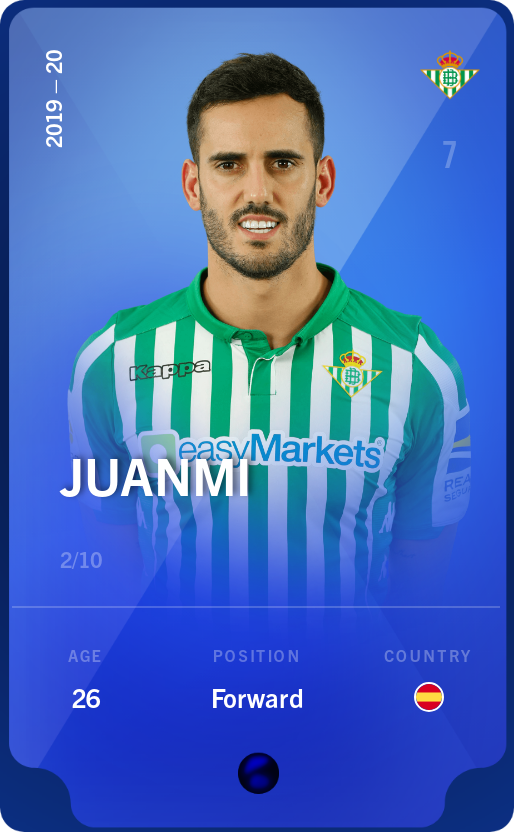 Sorare - Sorare Official - Juanmi 2019-20 • Super Rare 2/10 - NFT # 85550074624308433186340365538621001946356606171878250758395672182599156200734
