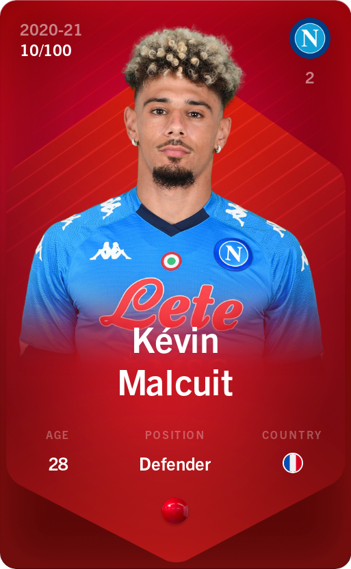 Sorare - Sorare Official - Kévin Malcuit 2020-21 • Rare 10/100 - NFT # 19251455301215194959222935375602437685097806073897192829202660711883663261052