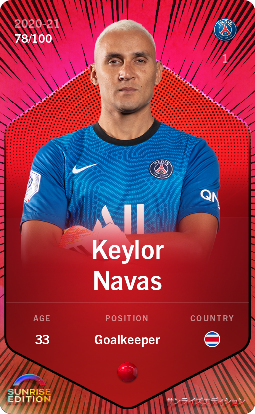 Sorare - Sorare Official - Keylor Navas 2020-21 • Rare 78/100 - NFT # 92131782990153222521317038832484190813088241152935734289245009775490048581746