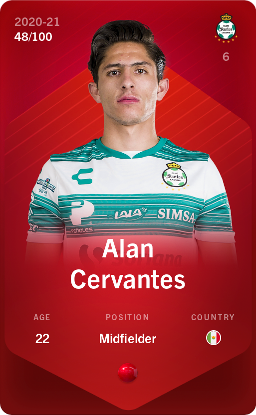 Sorare - Sorare Official - Alan Cervantes 2020-21 • Rare 48/100 - NFT # 4794647192828741426001832653866933827032219929746879284862772628761133846521