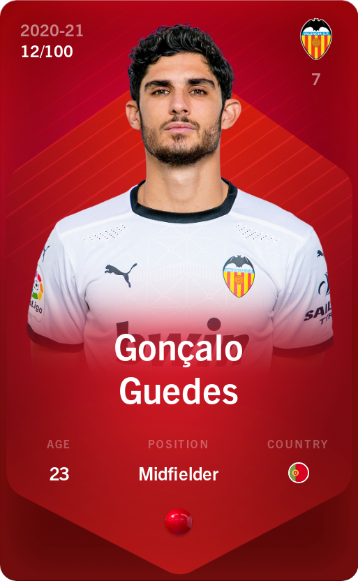 Sorare - Sorare Official - Gonçalo Guedes 2020-21 • Rare 12/100 - NFT # 84781280863068735982154103941336143568565543865110377692039270980822780852379