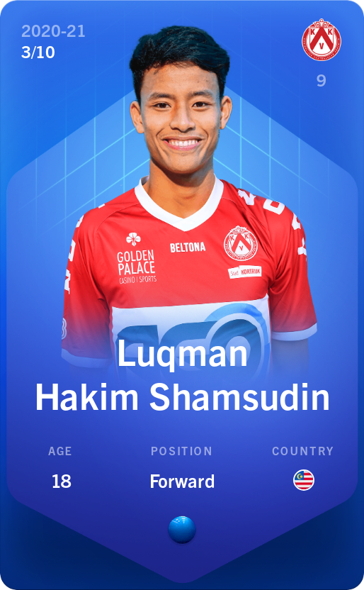Sorare - Sorare Official - Luqman Hakim Shamsudin 2020-21 • Super Rare 3/10 - NFT # 104795167774648674550153302786285563555339149056009355307862854783373381768455