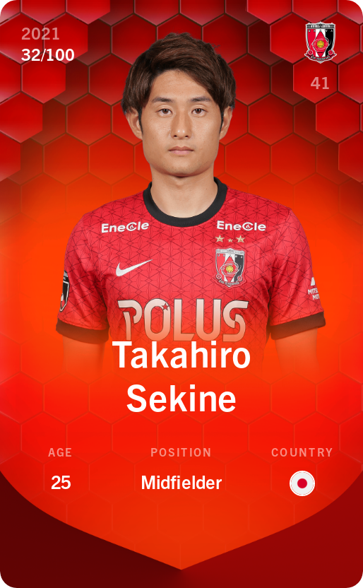 Sorare - Sorare Official - Takahiro Sekine 2021-22 • Rare 32/100 - NFT # 40899007792921784265622176280669041463547280151981982014766220075985803624497