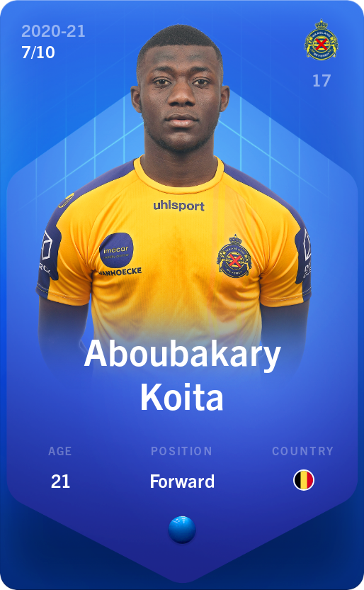 Sorare - Sorare Official - Aboubakary Koita 2020-21 • Super Rare 7/10 - NFT # 58296274903166848784467866330742021816213748069681707672460570772459227757378