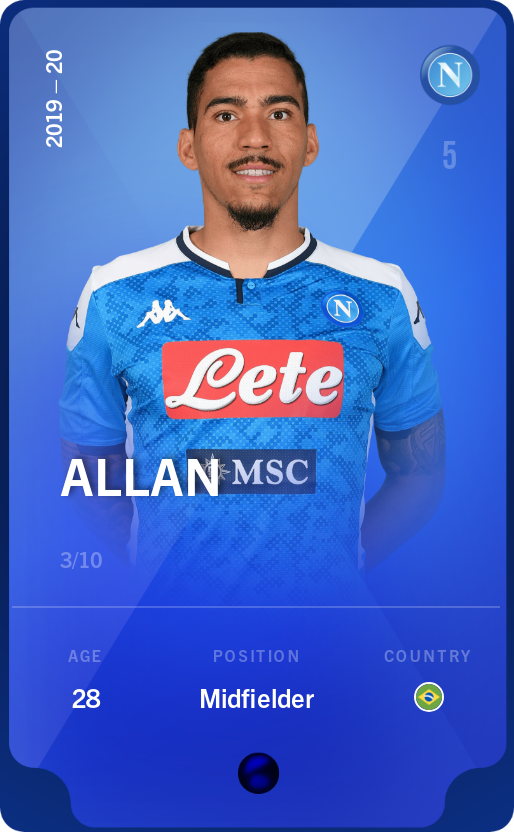 Sorare - Sorare Official - Allan 2019-20 • Super Rare 3/10 - NFT # 99083365787855011313146859446145805106535036776081032646242363044792166667400