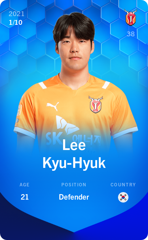 Sorare - Sorare Official - Lee Kyu-Hyuk 2021-22 • Super Rare 1/10 - NFT # 39057197192974884123994463401310510562236313469274070071463011553091227690399