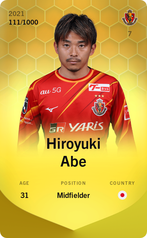 Sorare - Sorare Official - Hiroyuki Abe 2021-22 • Limited 111/1000 - NFT # 46062651239790871071566525901199447403357665365002773689033970849536716425970